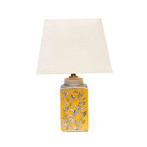 LAMP PORCELAIN TEAL AND SUNSHINE