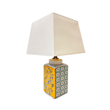 LAMP PORCELAIN TEAL AND SUNSHINE