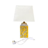 LAMP PORCELAIN TEAL AND SUNSHINE