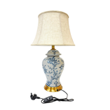 LAMP BLUE & WHITE EMBOSSED XIQUE