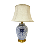 LAMP BLUE & WHITE DOUBLE HAPPINESS