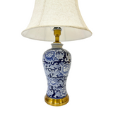 LAMP BLUE & WHITE PEONIES