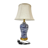 LAMP BLUE & WHITE PEONIES