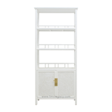 BOOKSHELF RATTAN 3L2DR WHITE WASH MQZ-55