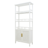 BOOKSHELF RATTAN 3L2DR WHITE WASH MQZ-55