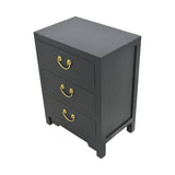 CABINET 3 DRAWER BLACK WASH MQZ-39
