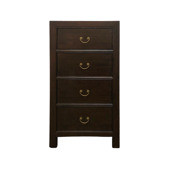 CABINET DRAWER NARROW 4DW DARK WOOD MQZ-44