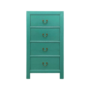 CABINET DRAWER NARROW 4DW TURQUOISE WASH MQZ-44