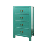 CABINET DRAWER NARROW 4DW TURQUOISE WASH MQZ-44