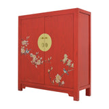 SHOE CABINET FLEUR 2 DOORS RED WASH MQZ-13
