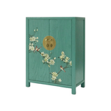SHOE CABINET FLEUR 2DR TURQUOISE WASH MQZ-38