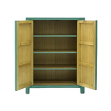 SHOE CABINET FLEUR 2DR TURQUOISE WASH MQZ-38
