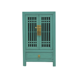 CABINET LATTICE 1DW2DR TURQUOISE WASH MQZ-26