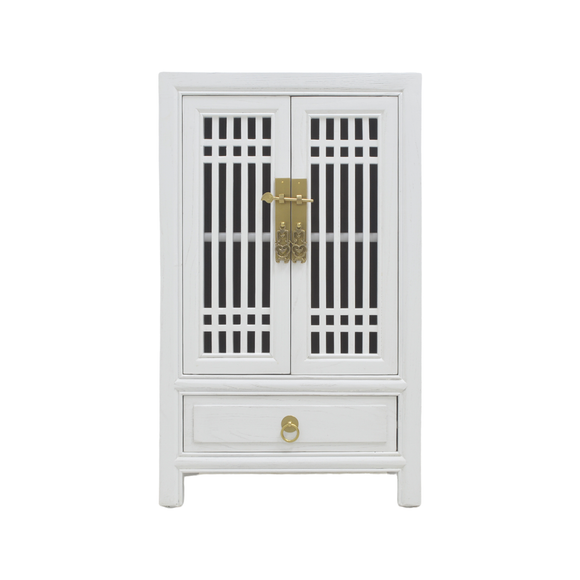 CABINET LATTICE 1DW2DR WHITE WASH MQZ-26