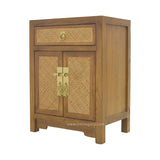 CABINET RATTAN 1DW2DR LIGHT WOOD MQZ-302
