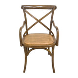 CHAIR DINING W ARM CROSSBACK LIGHT WOOD MQZ-208