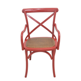 CHAIR DINING W ARM CROSSBACK RED WASH MQZ-208