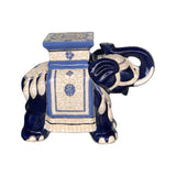 CERAMIC ELEPHANT BLUE WHITE
