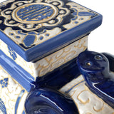 CERAMIC ELEPHANT BLUE WHITE