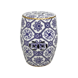DRUM STOOL ETHNIC BLUE