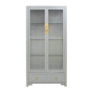 GLASS CABINET 2DW2DR GREY WASH MQZ-16