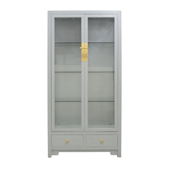 GLASS CABINET 2DW2DR GREY WASH MQZ-16