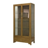 GLASS CABINET 2DW2DR LIGHT WOOD MQZ-16