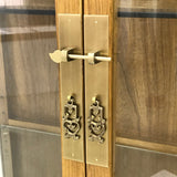GLASS CABINET 2DW2DR LIGHT WOOD MQZ-16