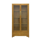 GLASS CABINET 2DW2DR LIGHT WOOD MQZ-16