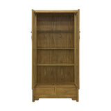 GLASS CABINET 2DW2DR LIGHT WOOD MQZ-16