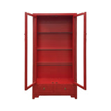 GLASS CABINET 2DW2DR RED WASH MQZ-16