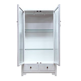 GLASS CABINET 2DW2DR WHITE WASH MQZ-16