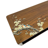 LONG BENCH PAINTED BLOSSOM BLACK CH-51