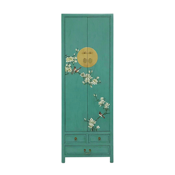 NARROW CABINET FLEUR TURQUOISE WASH MQZ-37
