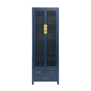 NARROW CABINET LATTICE BLUE WASH MQZ-12