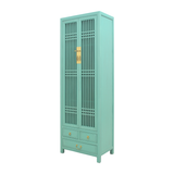 NARROW CABINET LATTICE TURQUOISE WASH MQZ-12