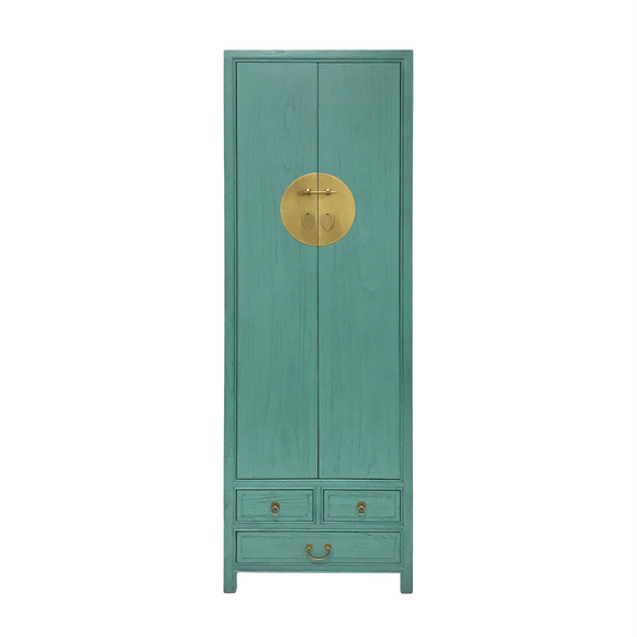 NARROW CABINET ORIENT TURQUOISE WASH MQZ-37