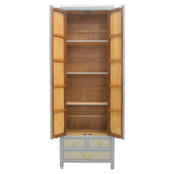 NARROW CABINET RATTAN GREY WASH MQZ-304
