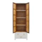 NARROW CABINET RATTAN WHITE WASH MQZ-303