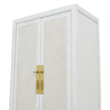 NARROW CABINET RATTAN WHITE WASH MQZ-303