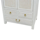 NARROW CABINET RATTAN WHITE WASH MQZ-303