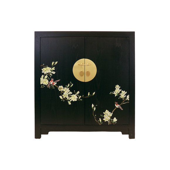 SHOE CABINET FLEUR 2 DOORS BLACK WASH MQZ-13