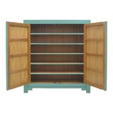 SHOE CABINET FLEUR 2 DOORS TURQUOISE WASH MQZ-13