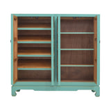 SHOE CABINET FLEUR PAINTED 4DR TURQUOISE MQZ-213