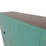 SHOE CABINET FLEUR PAINTED 4DR TURQUOISE MQZ-213