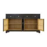 SIDEBOARD FLEUR 4DW4DR BLACK WASH MQZ-01
