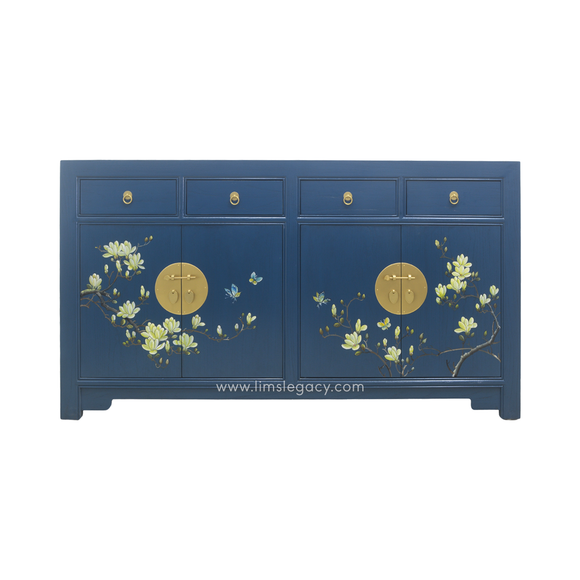 SIDEBOARD FLEUR BUTTERFLY 4DW4DR BLUE WASH MQZ-01