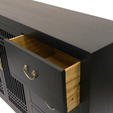 SIDEBOARD LATTICE 6DW2DR BLACK WASH MQZ-34