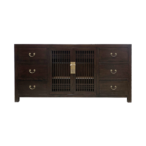 SIDEBOARD LATTICE 6DW2DR DARK WOOD MQZ-34