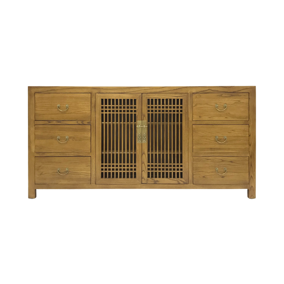 SIDEBOARD LATTICE 6DW2DR LIGHT WOOD MQZ-34